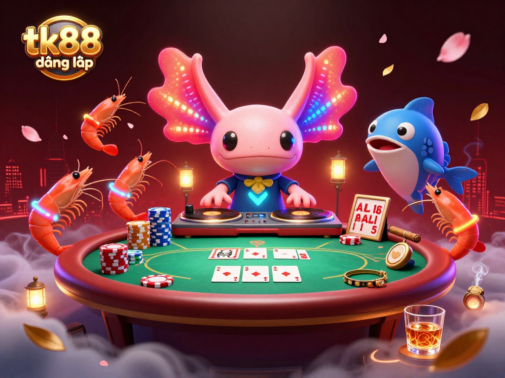 Engage with tk88 đăng nhập and win at poker with vibrant characters in a lively casino setting.