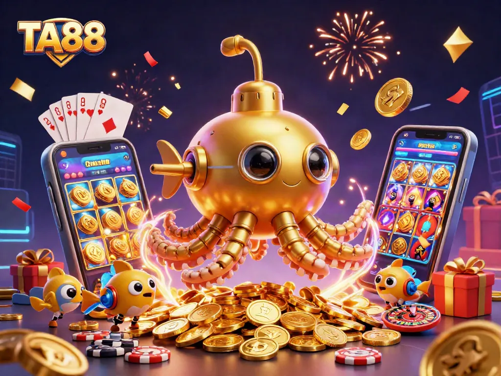 TA88 offers exciting gameplay with a golden kraken and slot games, creating a visual spectacle.