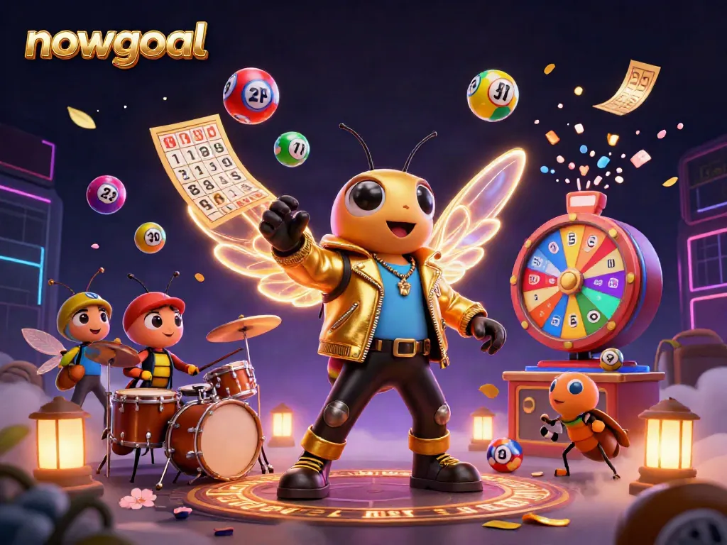 Engage with nowgoal while enjoying a vibrant scene filled with lottery and gambling elements.