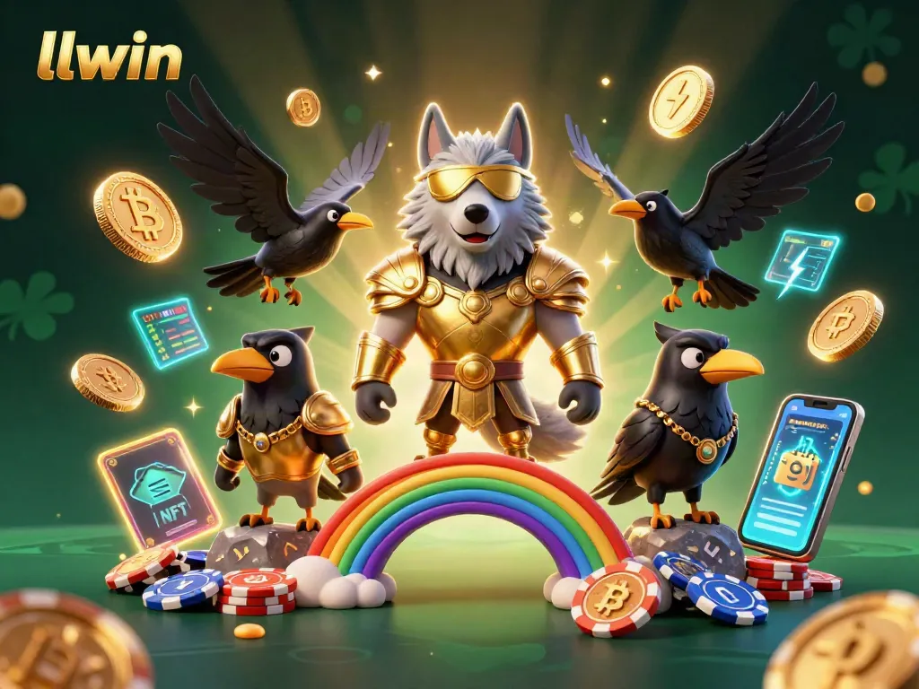 Experience the excitement of llwin with Odin and his ravens amidst a vibrant casino scene.