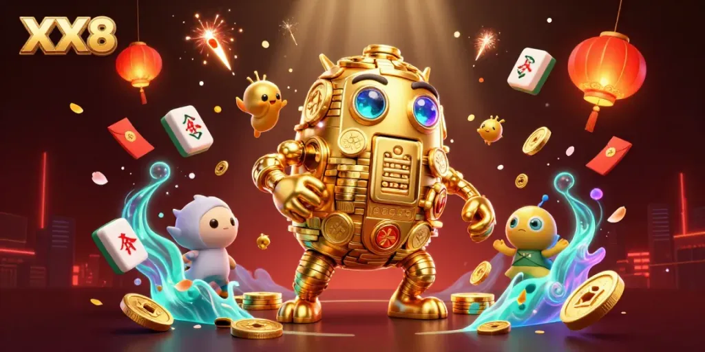 Engage in thrilling gameplay with XX8, featuring vibrant golden elements and festive decorations that bring luck to your bets.