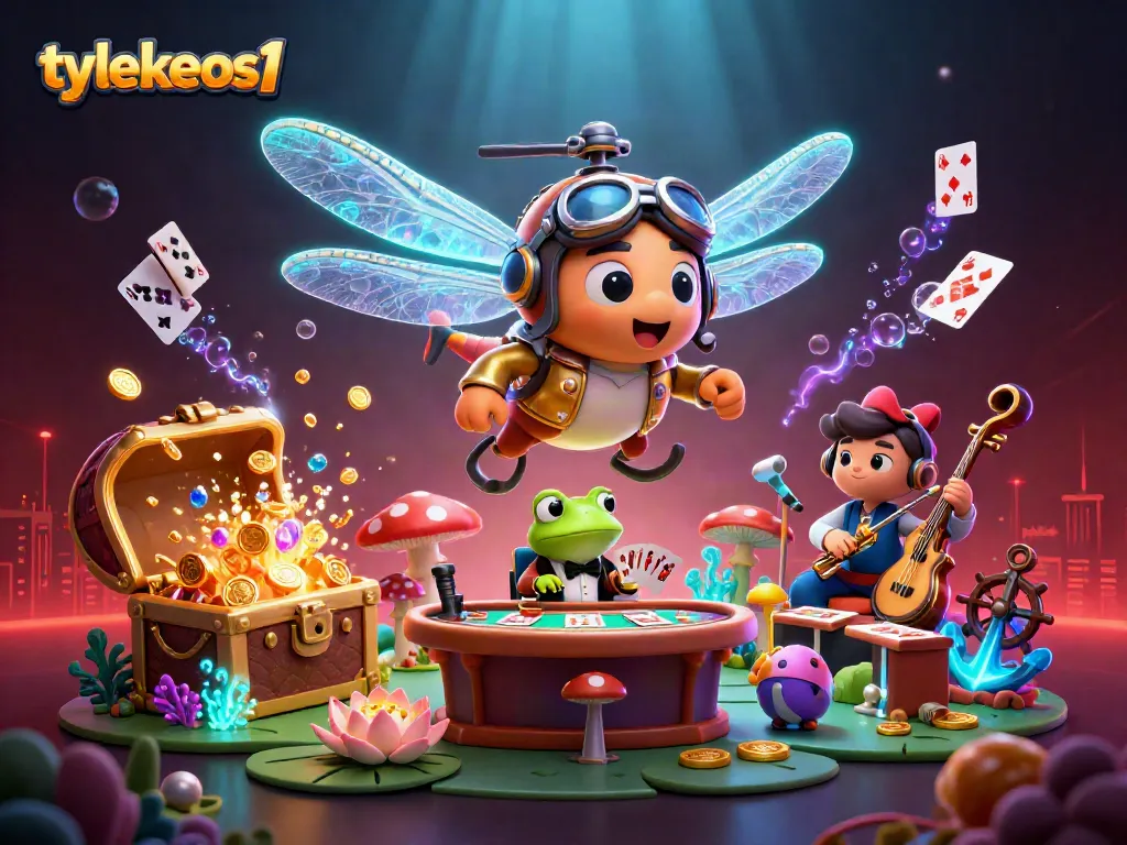 Experience thrilling gaming adventures at tylekeos1 with vibrant 3D casino art depicting amazing characters.