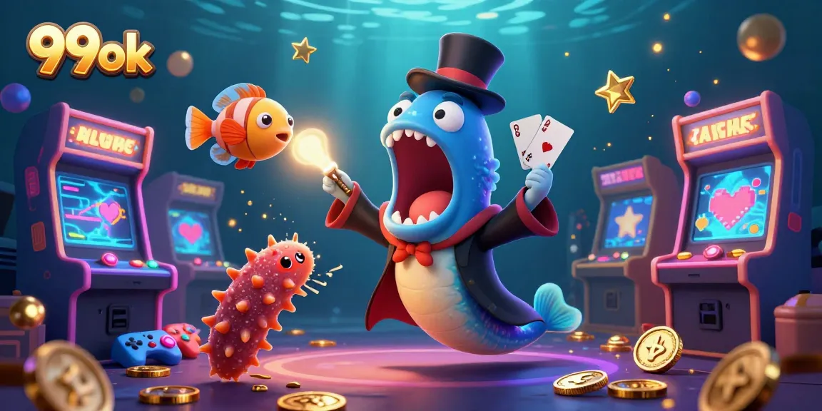 Explore winning strategies at 99ok with a vibrant underwater casino adventure illustration.