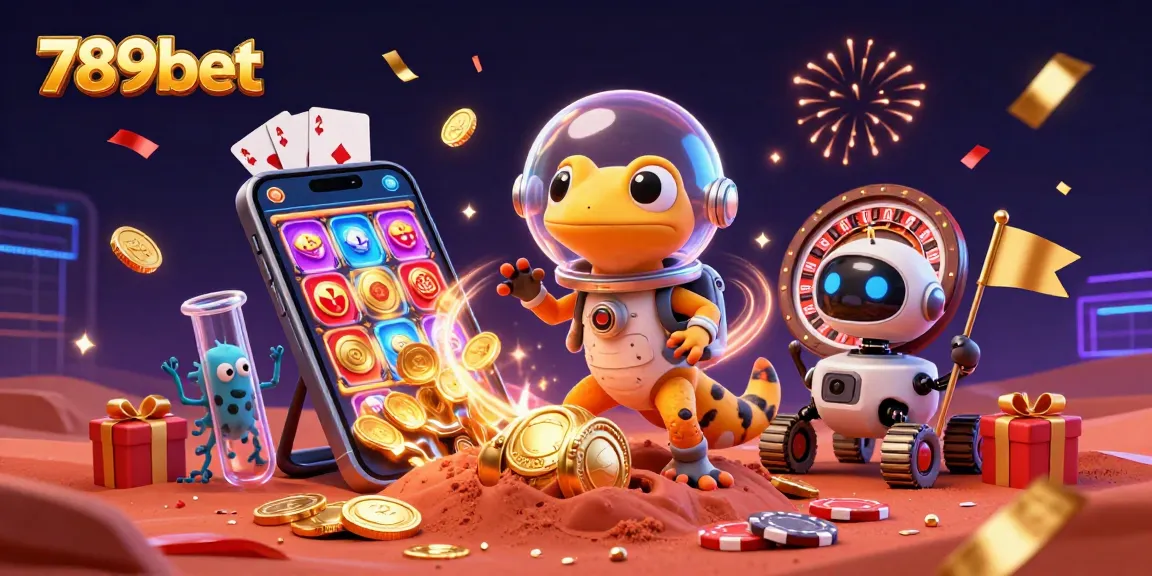 Spin to win at 789bet with a Martian gecko uncovering a hidden casino treasure.