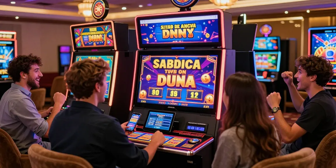 Players enjoying their time on new UK casino sites, celebrating wins in a lively gaming environment.