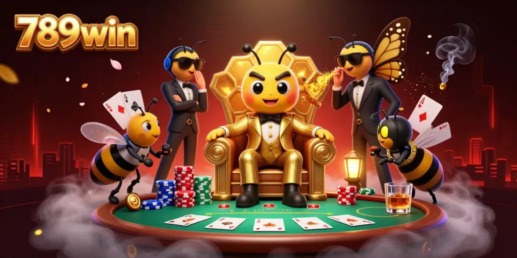 Engage in thrilling poker action with 789win's bumblebee mob boss and his entourage.