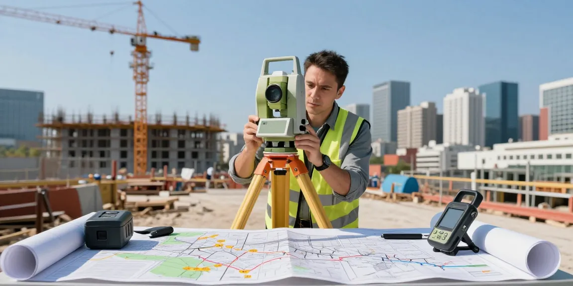 Topographical land surveys London conducted by a professional surveyor using precise equipment.