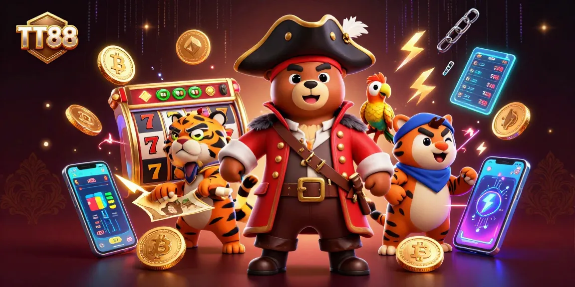 Win big with TT88 by playing slots against a vibrant 3D casino backdrop!