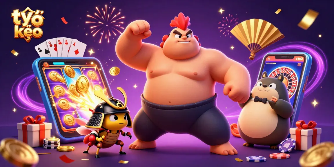 Engaging illustration showcasing tỷ lệ kèo with animated characters and dynamic casino elements.