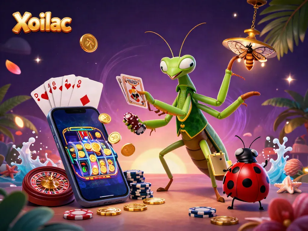 Xoilac offers an engaging casino scene with vibrant characters, showcasing thrilling gambling elements.
