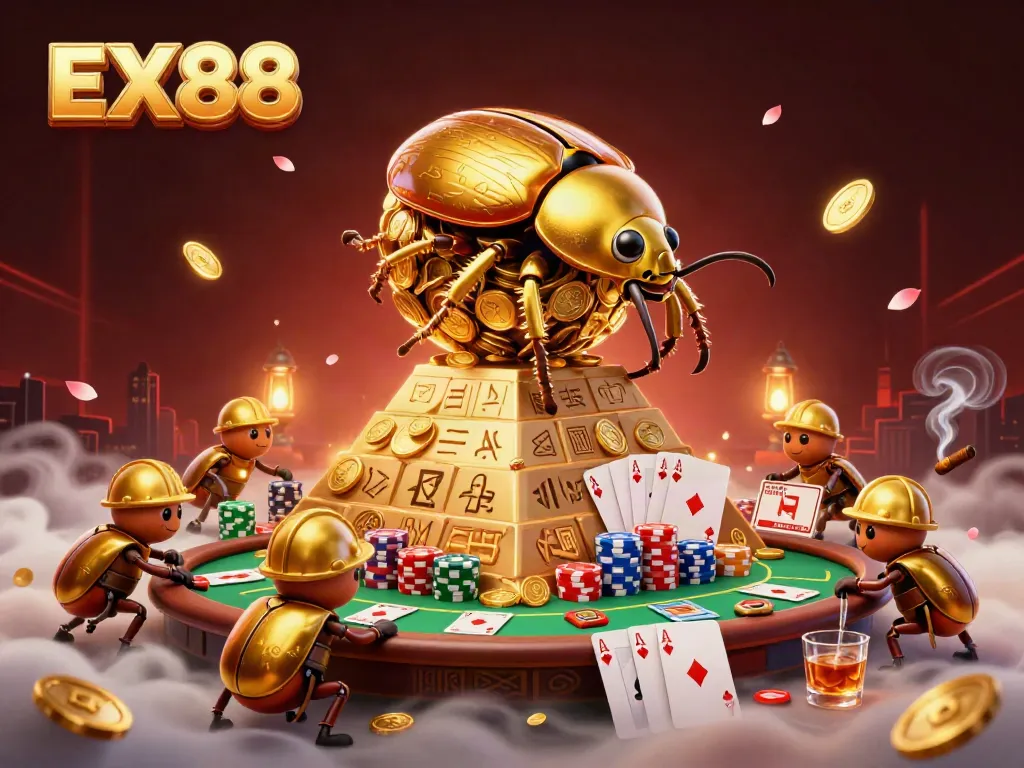 Engage in premium gaming strategies at EX88, capturing the excitement of advanced poker and casino elements.