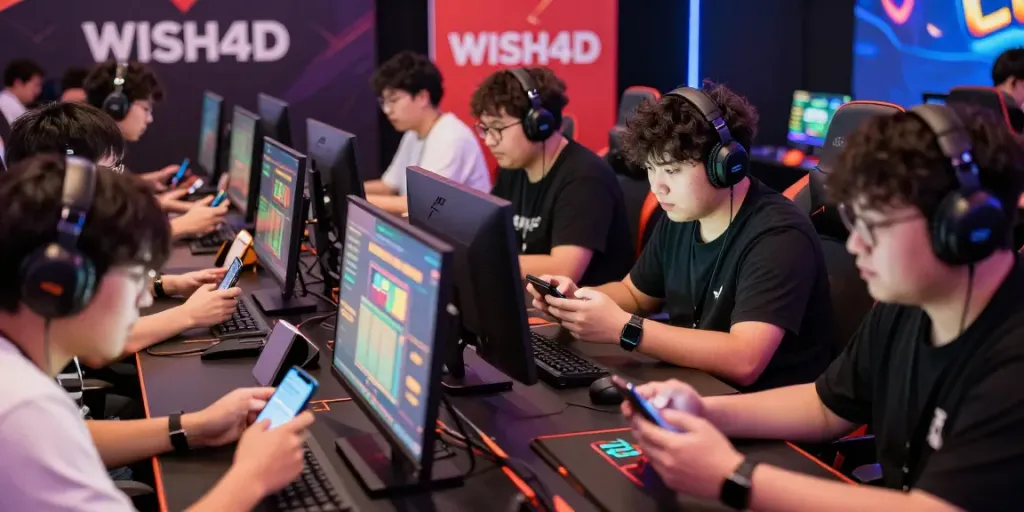 Engaged players actively participating in the online lottery game WISH4D, showcasing local community service.