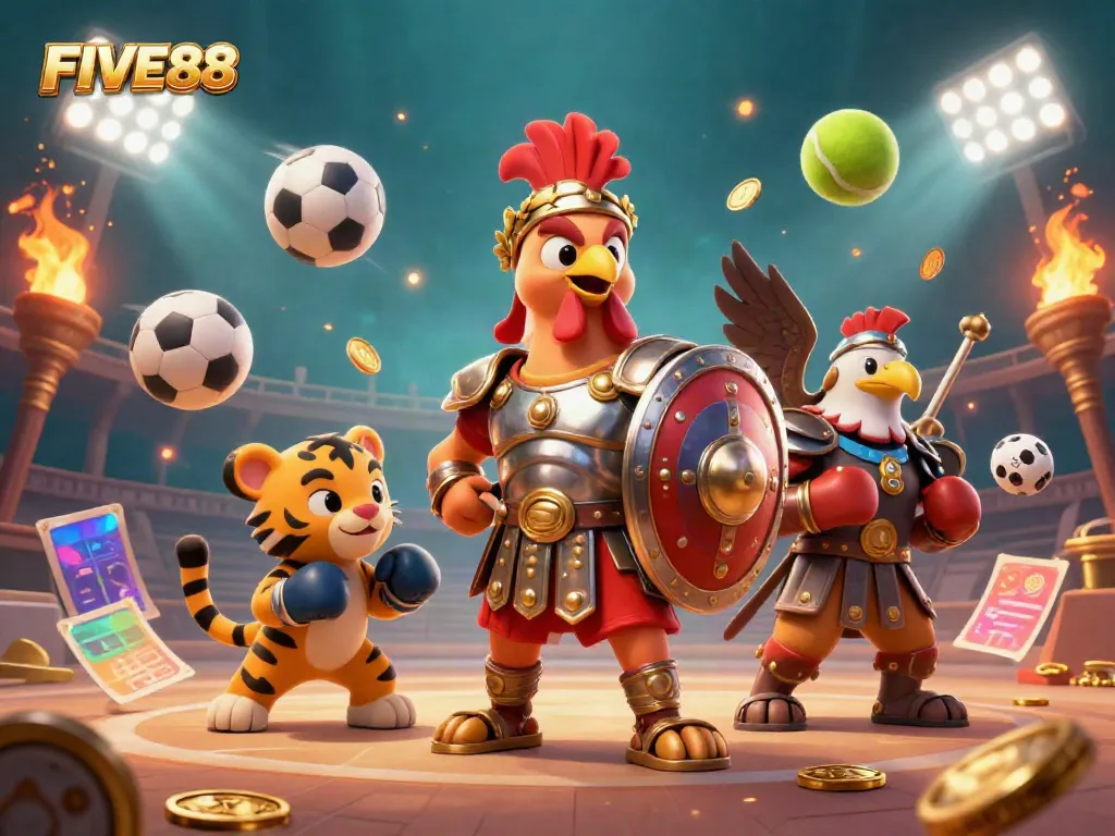 Experience exhilarating play at FIVE88 with thrilling sports betting action and vibrant gaming elements.