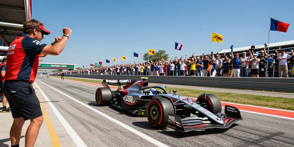 Action shot of the LC88 racing car on track during a Formula One event, showcasing dynamic movement and enthusiastic crowd.