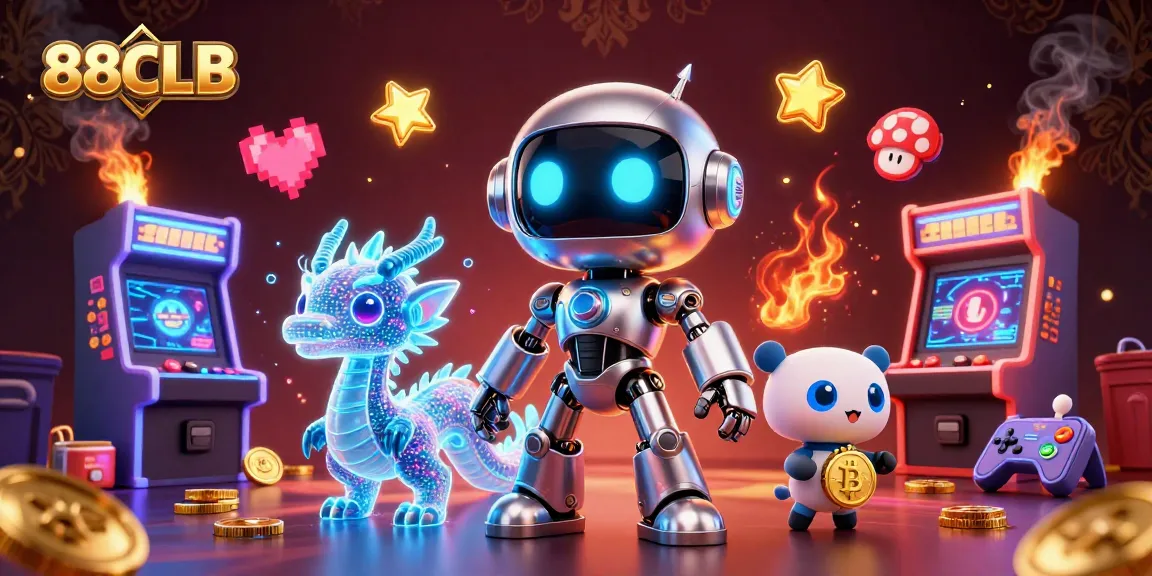 Immerse yourself in the colorful world of 88CLB with a futuristic robot and gaming vibe.