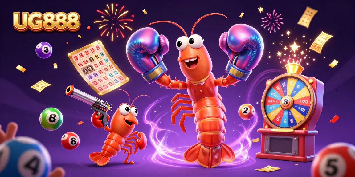Engage in thrilling lottery games with UG888's vibrant lottery scene featuring dynamic visuals.