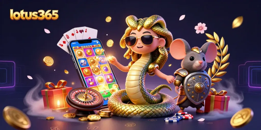 Experience thrilling bets on lotus365 with animated casino characters and exciting game elements.