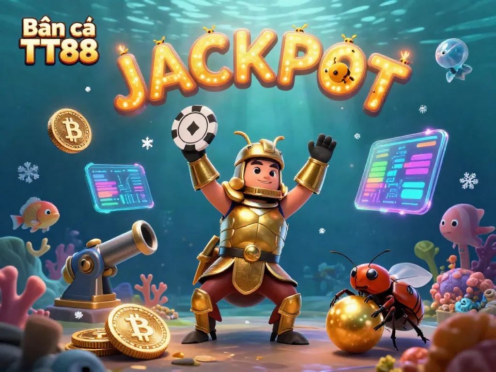 Engage in the exciting action of Bắn cá TT88 with vibrant sea creatures, golden rewards, and electrifying gameplay!