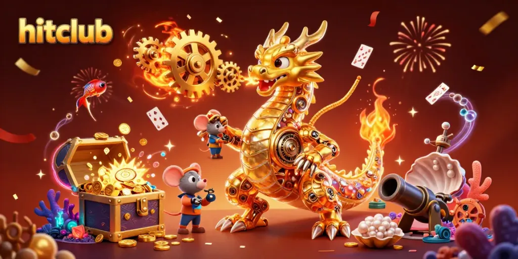 Experience winning thrills at hitclub with a captivating golden dragon and exploding treasure!