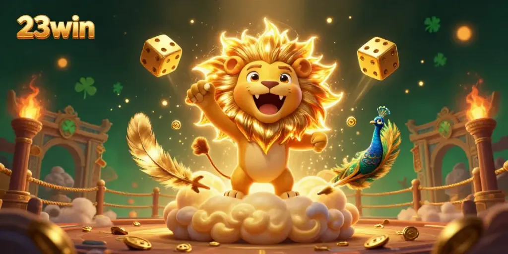 Experience thrilling gameplay at 23win with golden dice and casino elements creating excitement.