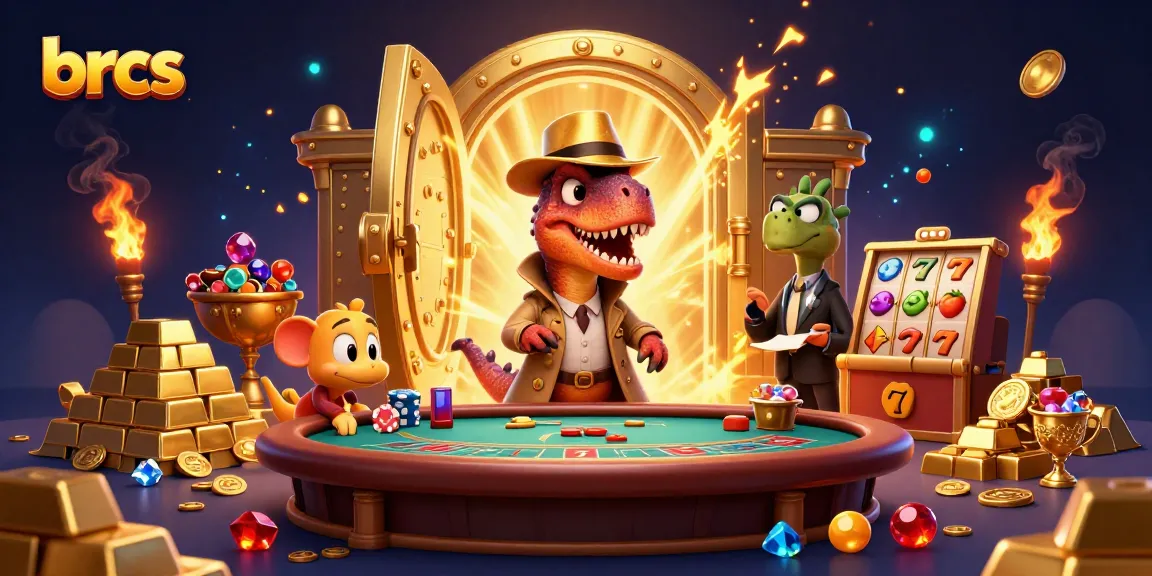 Enjoy thrilling gameplay at brcs with a cartoon velociraptor counter at blackjack amidst a casino treasure scene.