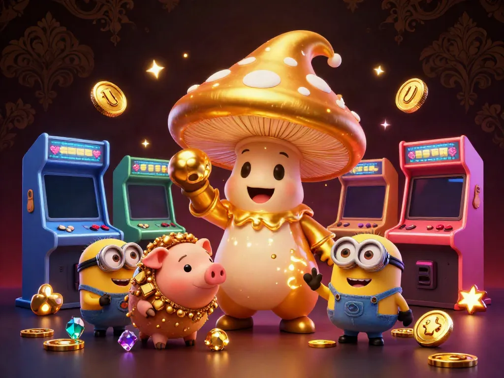 Spin and win at cm88 with vibrant casino magic as golden treasures and gaming machines abound.