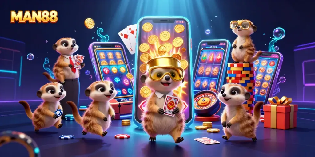 MAN88 casino meerkats engage players with thrilling slot games and lively interactions.