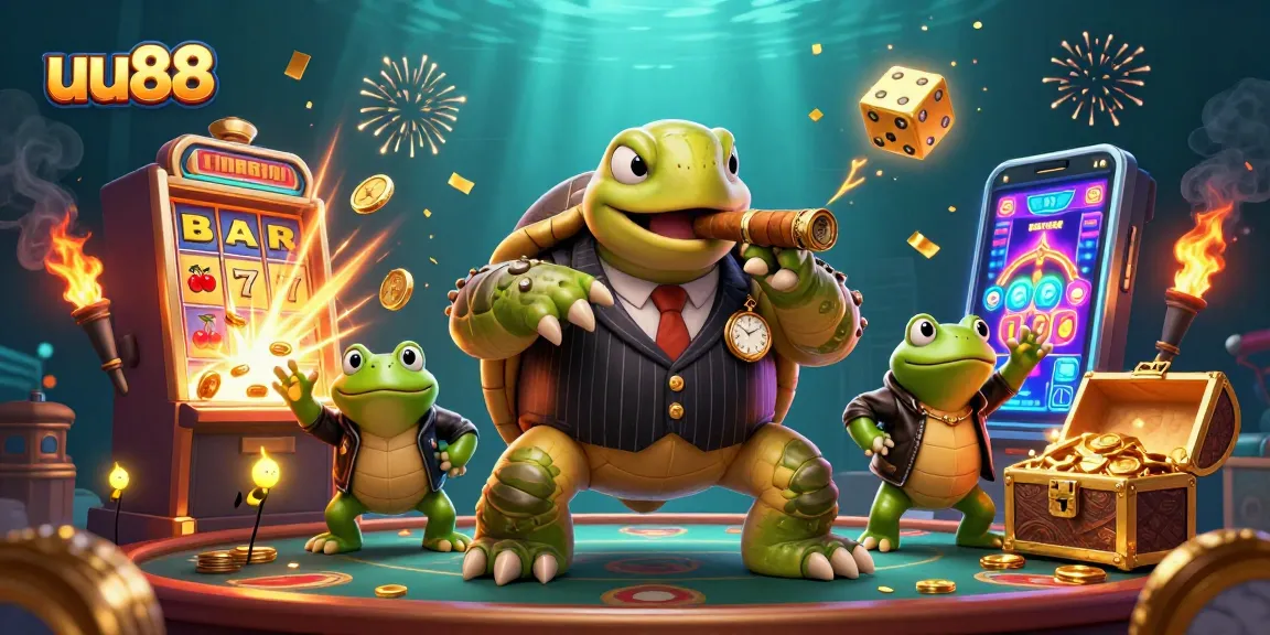 Experience thrilling action at uu88 with 3D characters celebrating casino wins amidst exciting visuals.