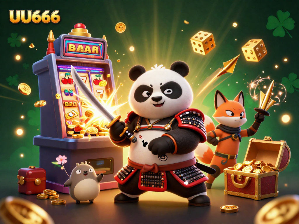 Experience thrilling jackpots with UU666's vibrant online casino illustration, showcasing engaging game elements.