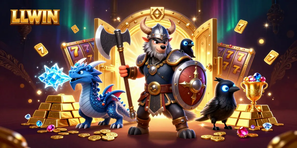 Experience thrilling gaming at LLWIN with Viking warrior, a fierce dragon, and radiant treasures.