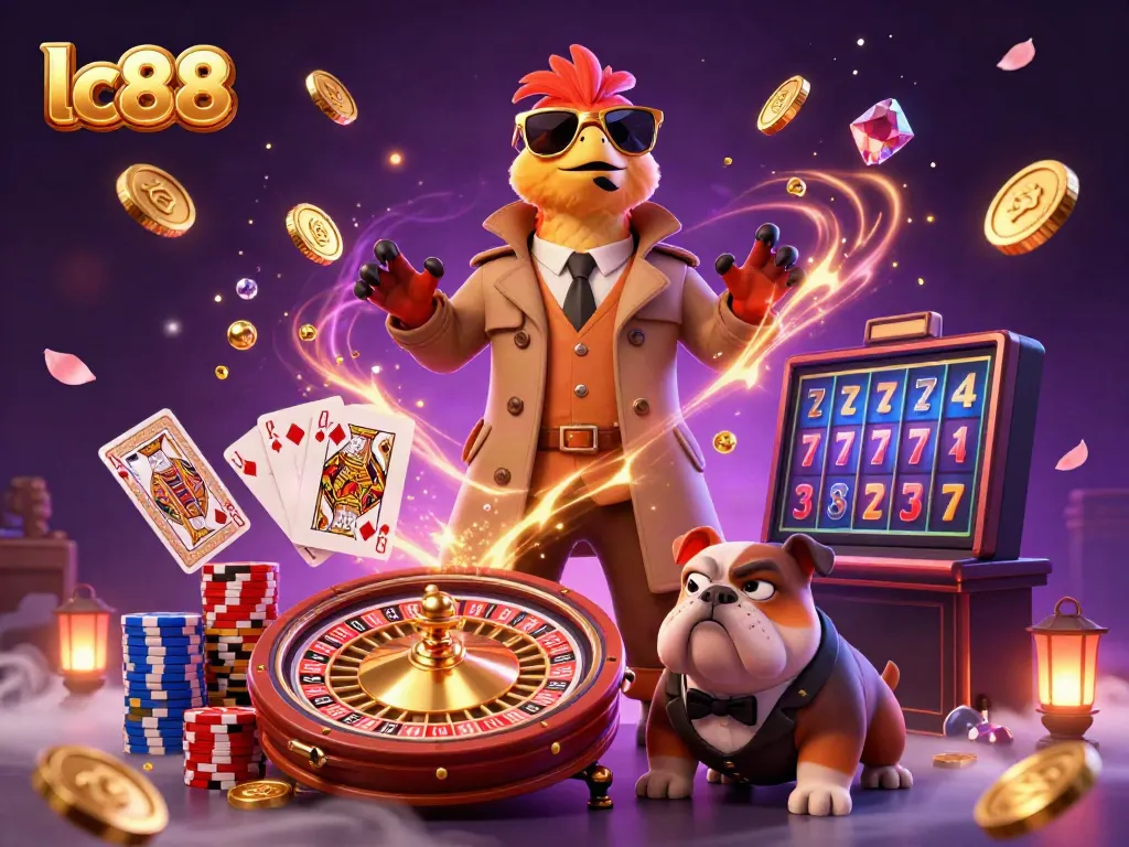 Experience the thrill of lc88 casino with raptors in disguise amidst sparkling gems and golden coins.