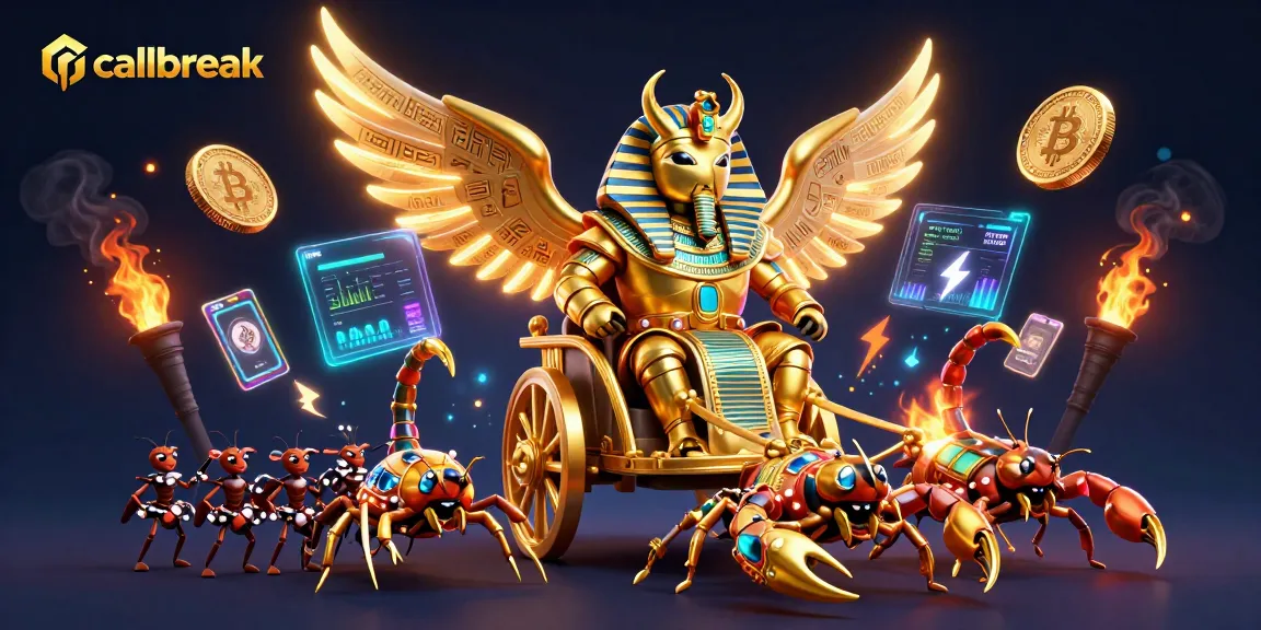 Engage in a strategic game of callbreak with a vibrant, dynamic 3D illustration showing epic elements.