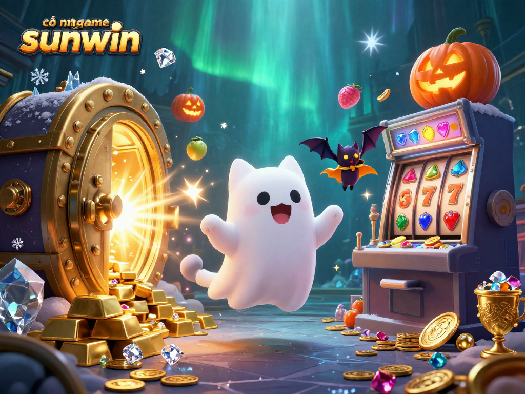 Engage in thrilling action at the cổng game sunwin with vibrant characters and casino elements