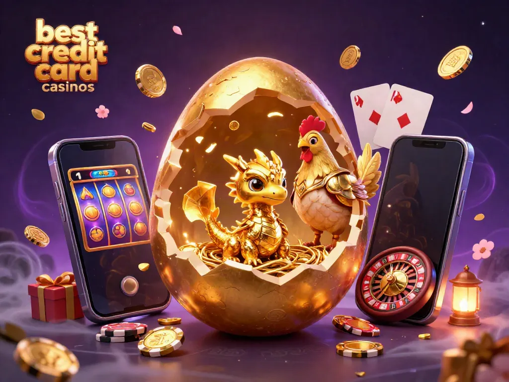 Engage with the best credit card casinos showcasing golden dragon, chips, and vibrant gaming action.