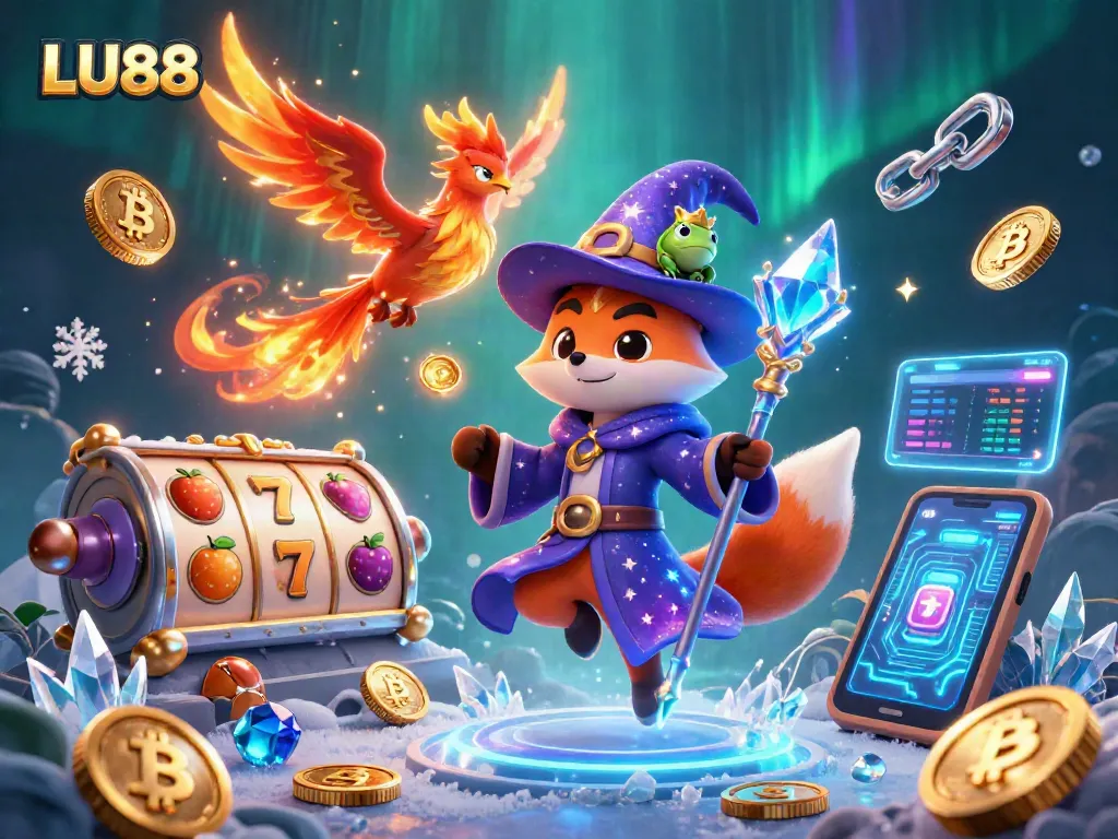 Lose yourself in the thrilling LU88 experience with slot machines and animated mystical characters igniting excitement.