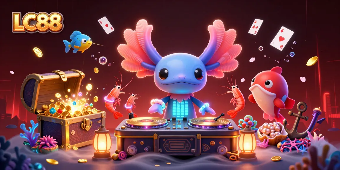 Join the excitement at LC88 with vibrant underwater casino fun featuring a DJ and lively fish!