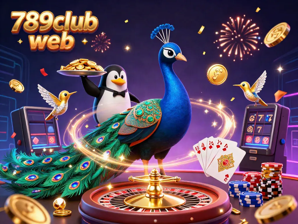 Play and win at 789club web with vibrant games, golden chips, and dynamic casino elements.