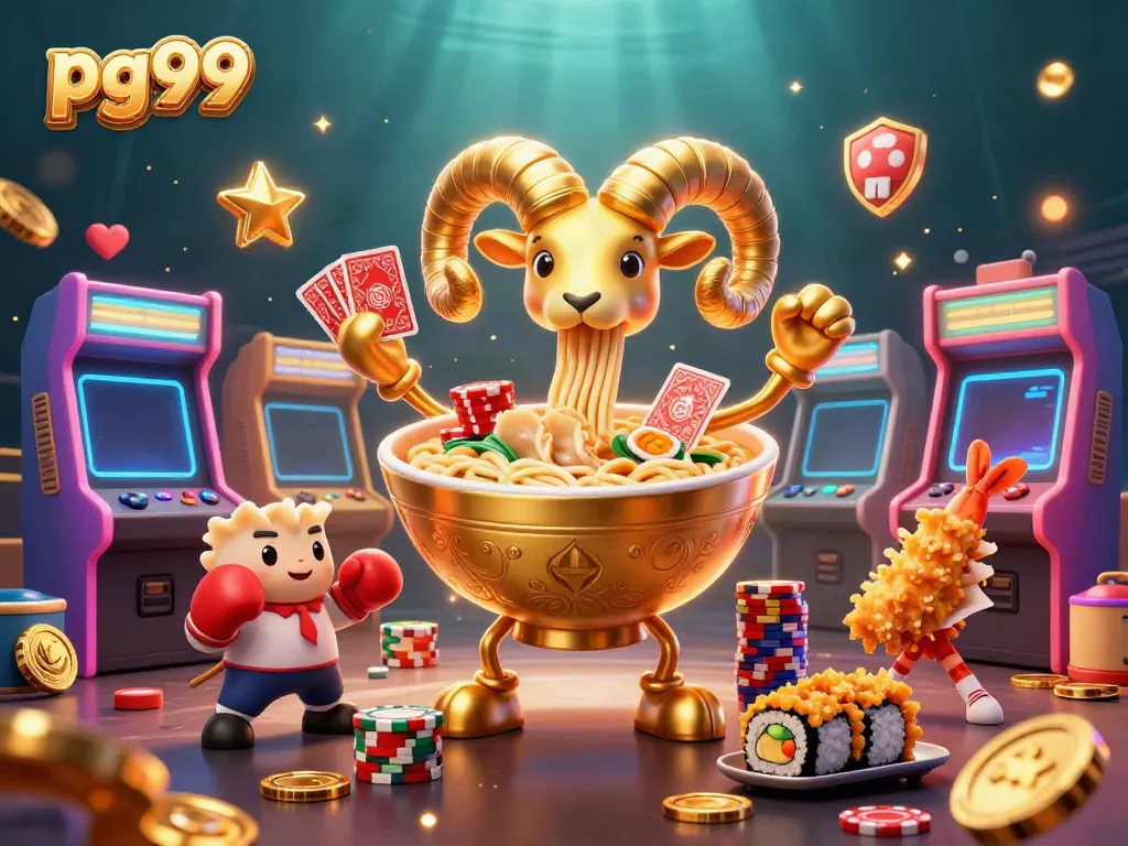 Experience the thrill of pg99 with a vibrant scene of gaming extravaganza and dynamic characters.