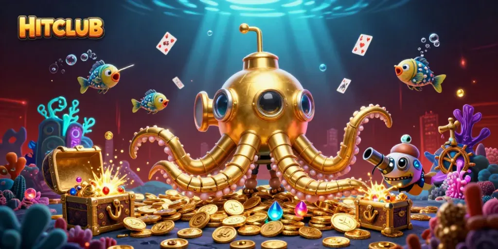 Experience gambling thrills with HITCLUB's immersive games and golden treasures in a vibrant casino adventure.