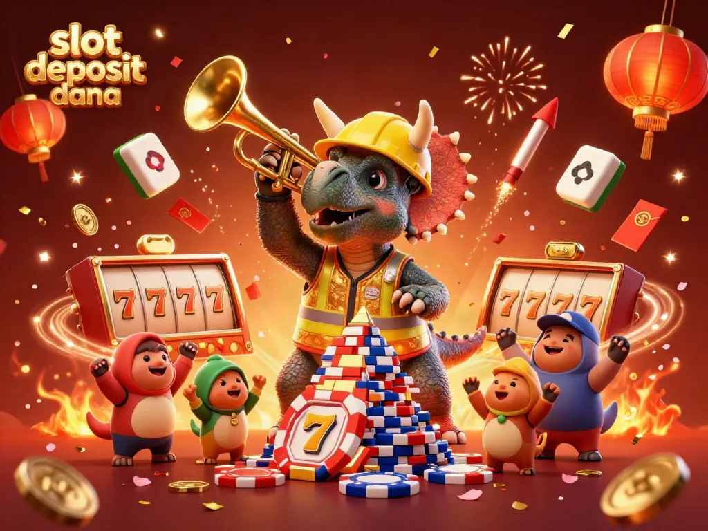 Experience the thrill of slot deposit dana with vibrant characters and dynamic elements in this festive illustration.