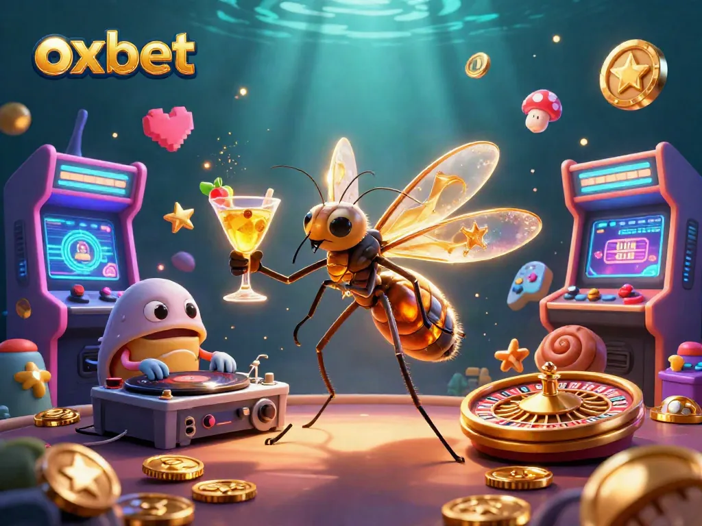 Play and win at OXBET with vibrant casino-themed characters and engaging game visuals.