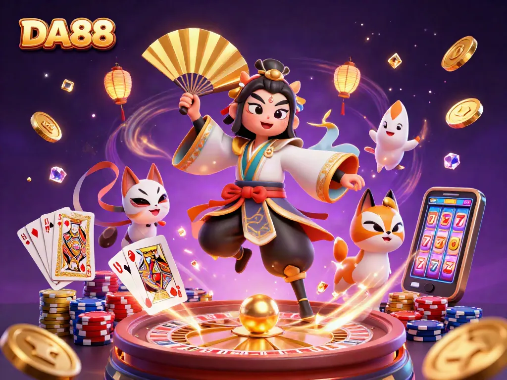 Engage with DA88’s vibrant casino adventure featuring dynamic gaming elements and lively characters.