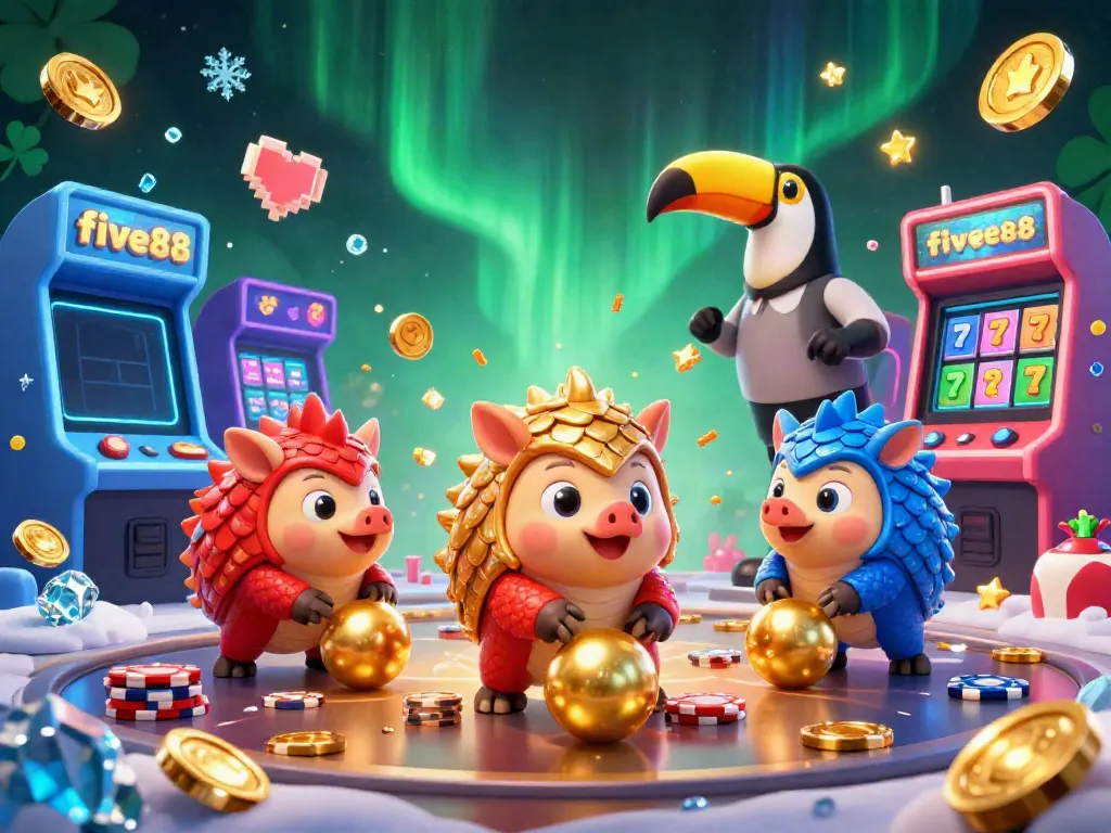 Watch the clash of rival pangolins in the five88 casino gaming scene!