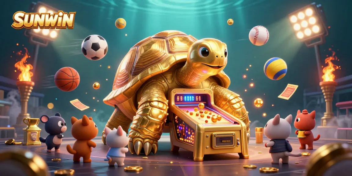 SUNWIN invites players to explore thrilling games in a vibrant, animated casino scene.