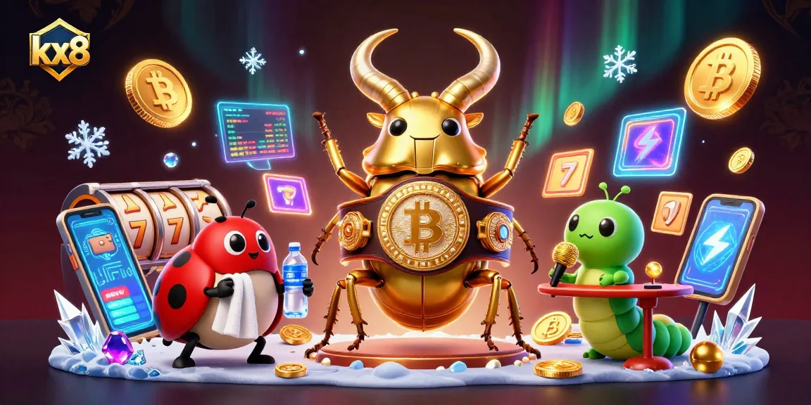 Engage with kx8's thrilling online casino experience featuring slot games, golden beetle champions and crypto elements.