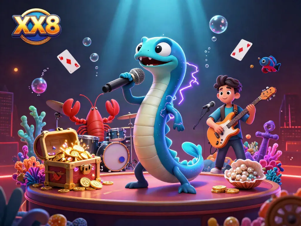 Experience thrilling gameplay with XX8 in this dynamic underwater casino scene.