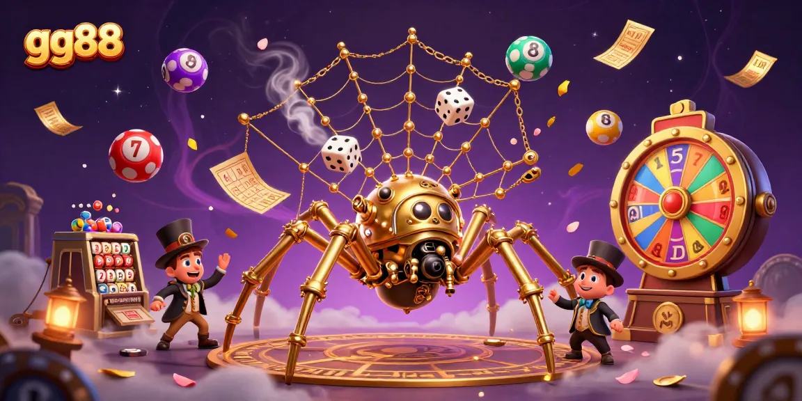 Engage in thrilling gg88 lottery experiences with vibrant games and lucky moments captured in an artistic scene.