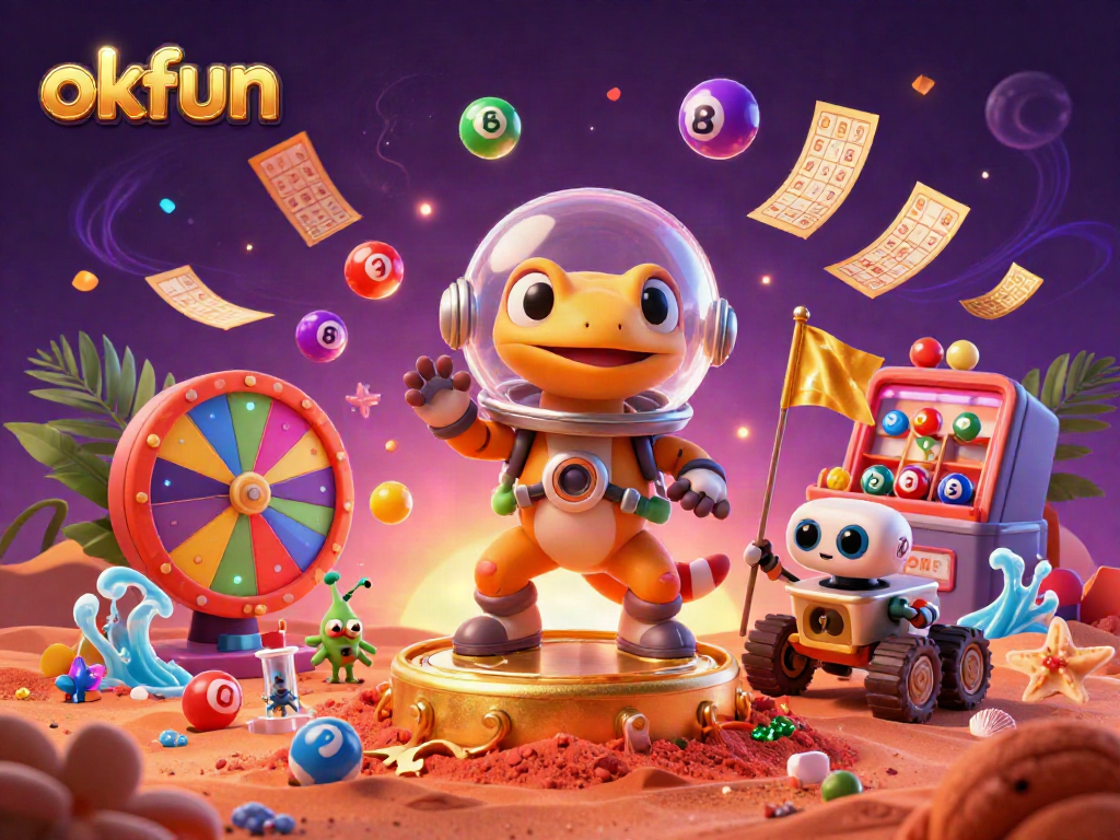 Join the fun with okfun as a Martian gecko explores a vibrant casino adventure filled with dynamic lottery elements.
