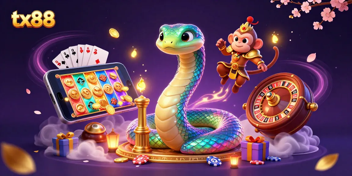 Experience the magic of tx88 with a vibrant casino scene featuring rich gaming elements and dynamic characters!