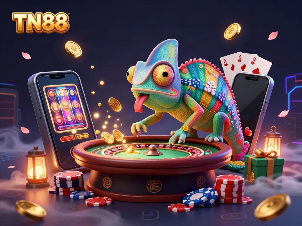Experience the vibrant and colorful world of TN88 with dynamic casino visuals.